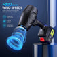 YUQUESEN cordless leaf blower delivering over 300km/h wind speed with overheat protection.