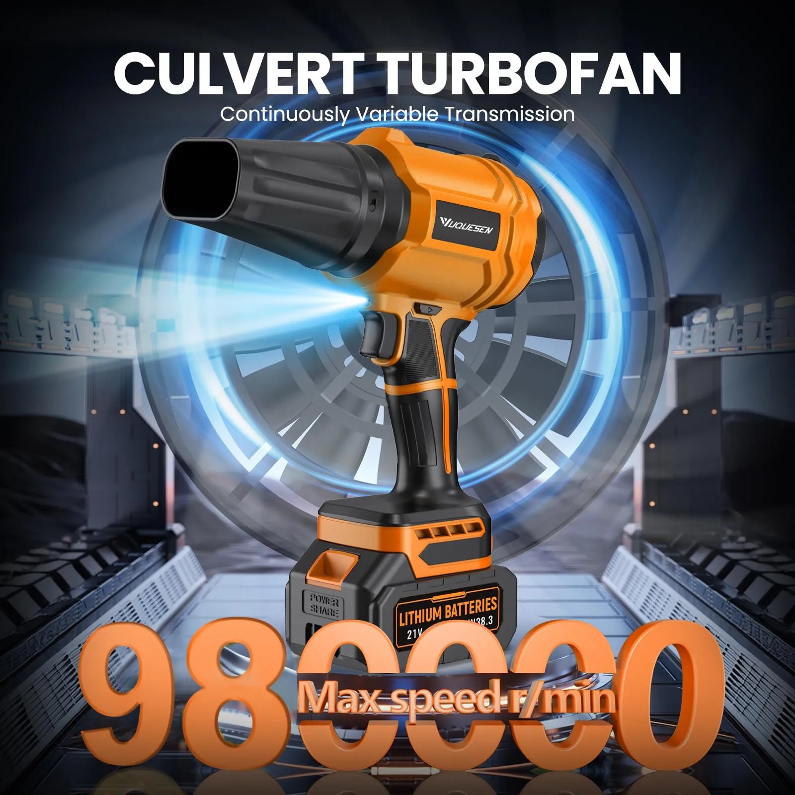 Orange cordless leaf blower 980000 RPM#color_orange