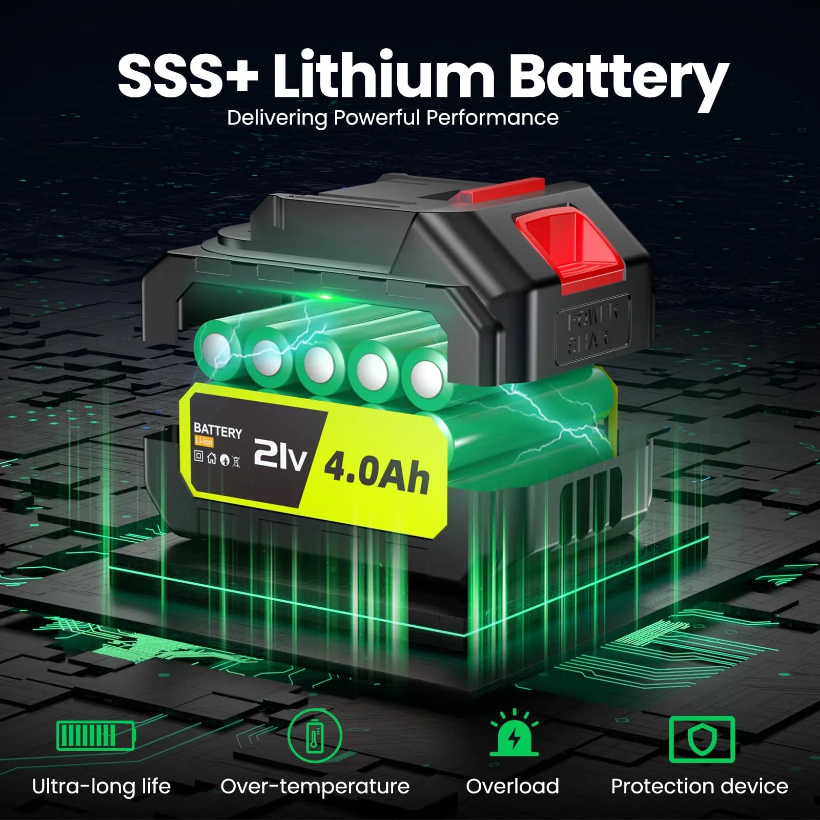 21V 4.0Ah lithium battery leaf blower#color_green
