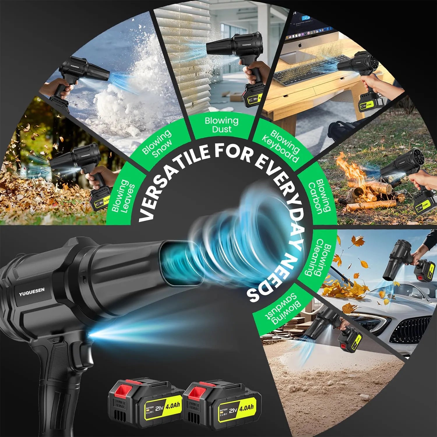 Versatile cordless blower for snow dust and leaves#color_black