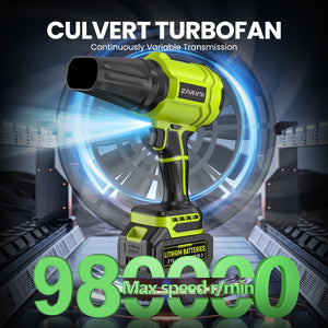 YUQUESEN Cordless Leaf Blower, 980,000 RPM Handheld Leaf Blower with 2 X Batteries & Charger, Lightweight Leaf Blowers for Patio Cleaning, Lawn Care, Leaves, Dust - Light Green